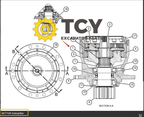 567-7126 5677126 Ring Gear For Cat320gc 323gc 323d3